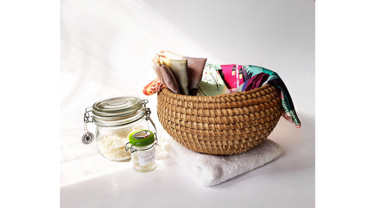 silk items in a basket ready to be washed
