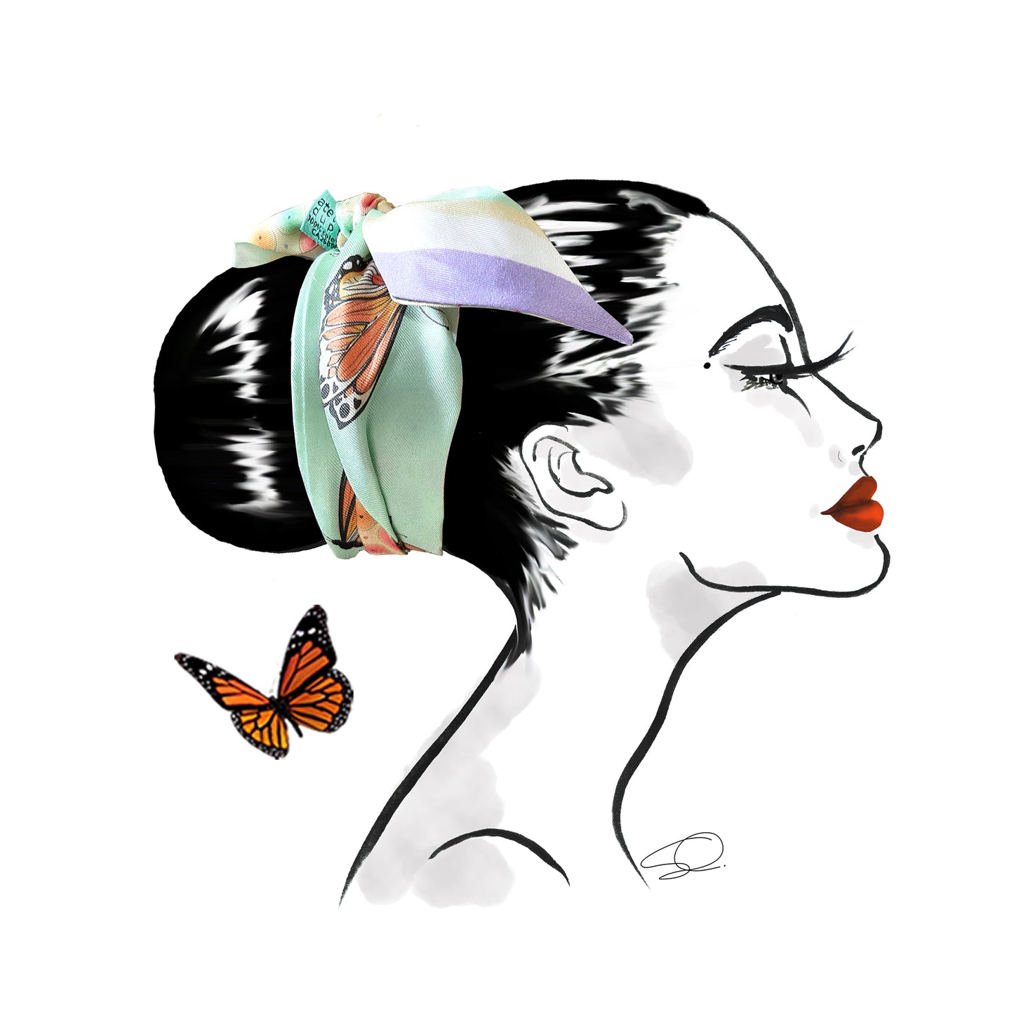 Silk  TWILLY  "Butterfies"