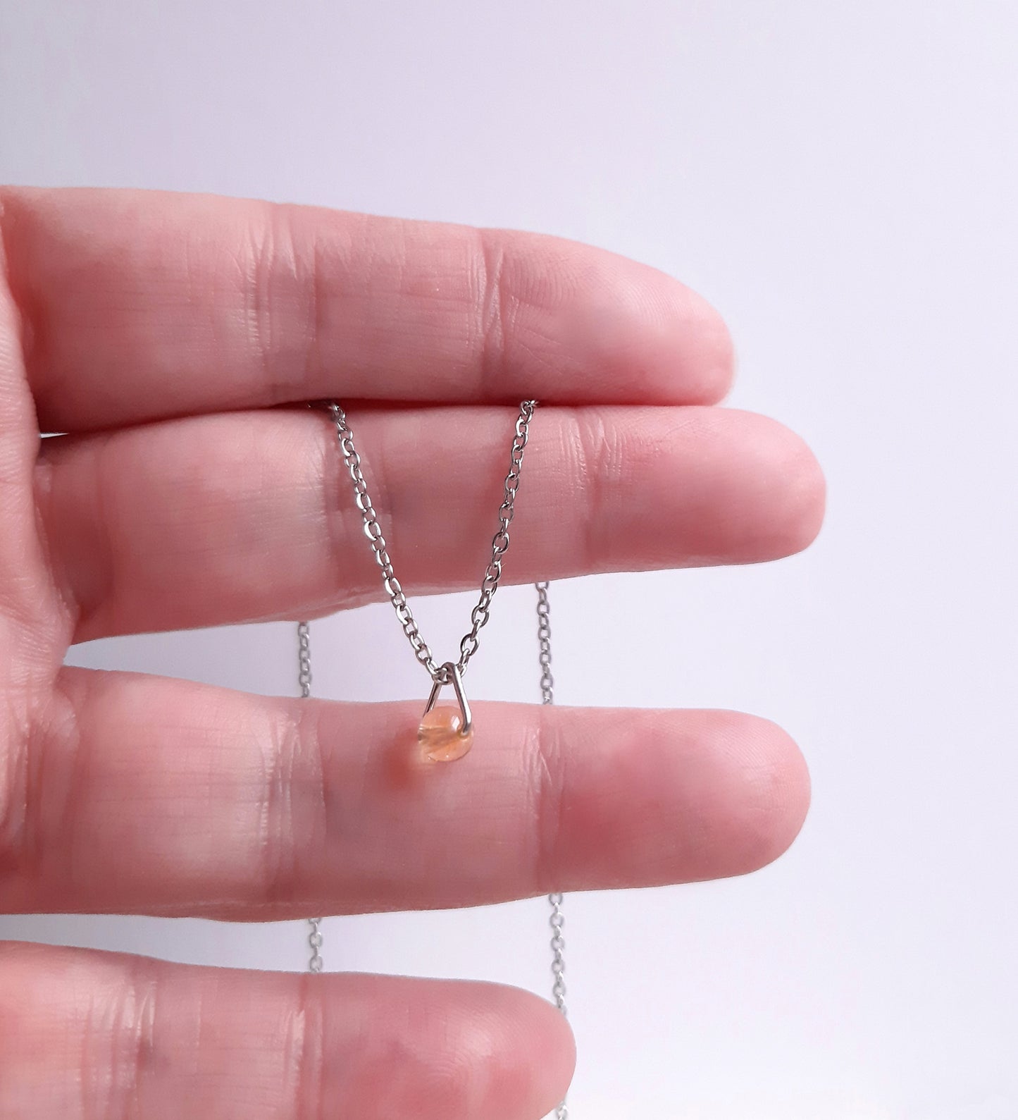 Collier Minimaliste à pierre semi-précieuse | Citrine | Scorpion