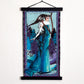 Small Silk Tapestry of zodiac sign Sagittarius  in a teal  tones