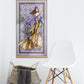 Large Silk wall art included in simple minimalist white décor