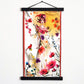 Small silk tapestry illustrating the Cancer silhouette in bright summer hues