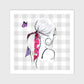 square fashion illustration of silk twilly Poupouning tied on ponytail back view