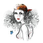 Fashion illustration woman with silk bandana headscarf